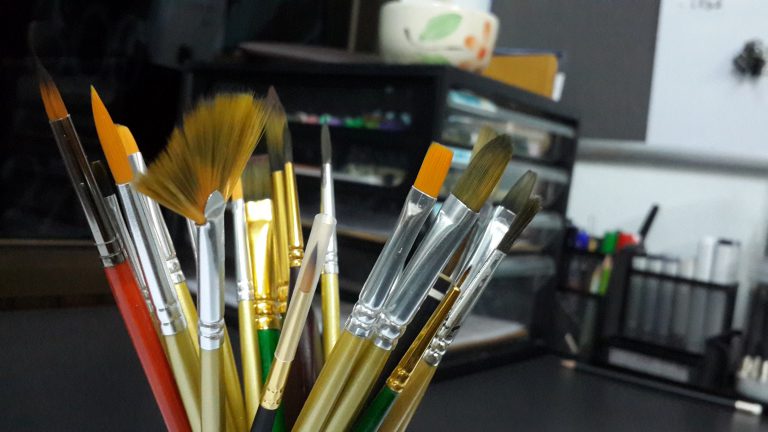 Paintbrushes are the linchpin of Preau's tools. Paintbrushes are the linchpin of Preau's tools.
