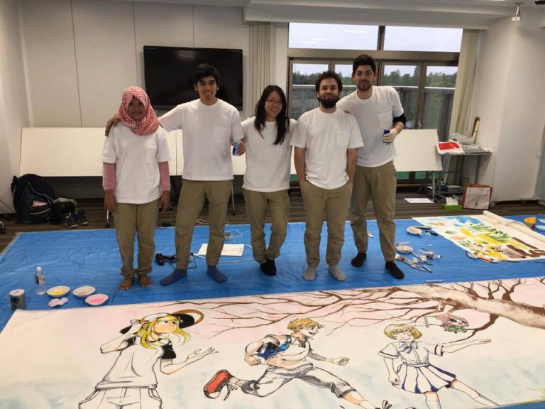Max (second from right) withSMA-EX1 Sakuramori Banner award recipients creating a piece for the people of Fukushima! Max (second from right) withSMA-EX1 Sakuramori Banner award recipients creating a piece for the people of Fukushima!