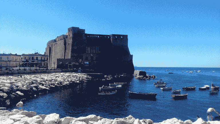 The amazing architecture of Castel dell'Ovo in Naples. The Castel dell'Ovo in Naples has an amazing history and architecture.