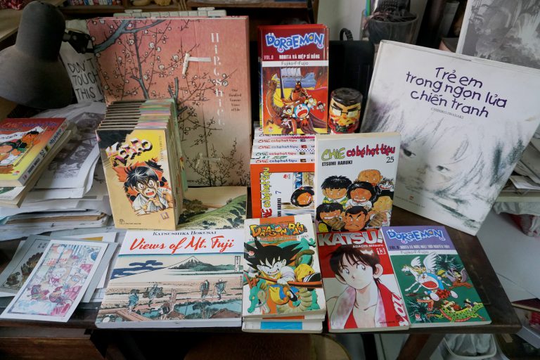 “Dragon Ball” by Akria Toriyama-sensie, “Katsu” by Adachi Mitsuru-sensei, an Ukiyo-e art book, and may other reference books. “Dragon Ball” by Akria Toriyama-sensie, “Katsu” by Adachi Mitsuru-sensei, an Ukiyo-e art book, and may other reference books.