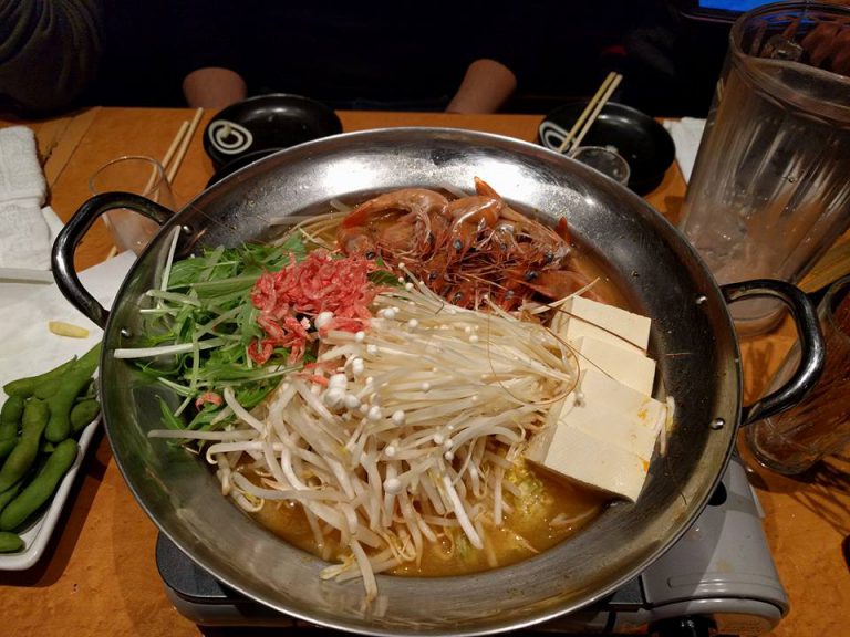The main dish: seafood nabe (hotpot). The main dish: seafood nabe (hotpot).